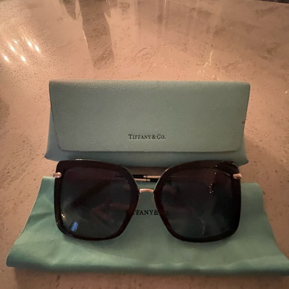 Tiffany & Co. Black Square Cat Eye Sunglasses